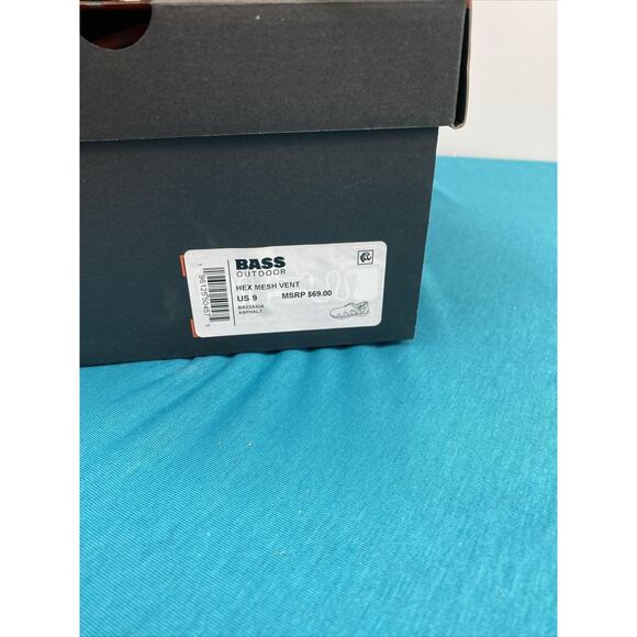 BASS OUTDOOR men's Hex Mesh Vent Hiking Shoe Size 9 (Color Asphalt) NIB - Picture 2 of 3